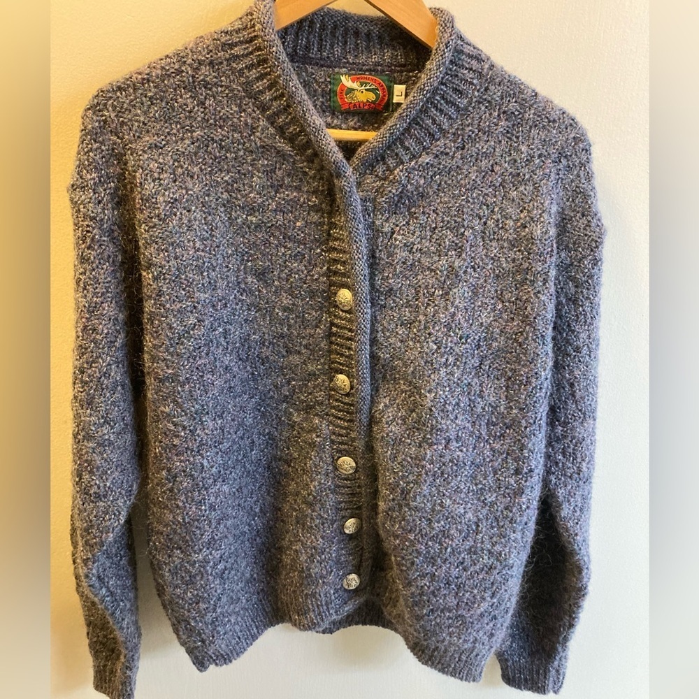 Alps fine women’s apparel acrylic mohair wool cardigan sweater size large